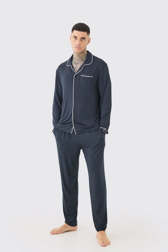 Tall lockeres Premium Loungewear-Hemd & Höschen