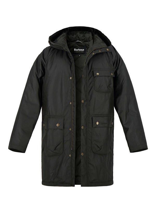 Barbour, Parka Winter, Baumwolle gewachst Steppfutter, braungrün