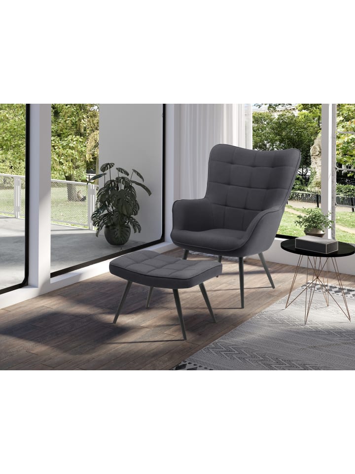 byLiving Sessel UTA in Dunkelgrau günstig kaufen onesize