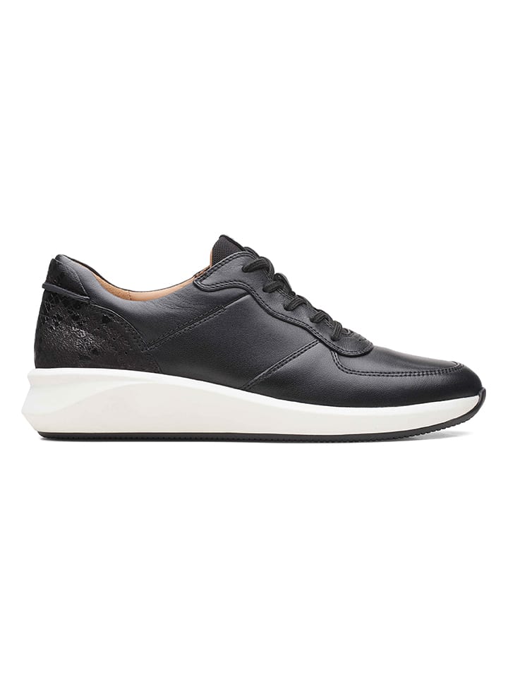 Clarks Leder-Sneakers in Schwarz günstig kaufen