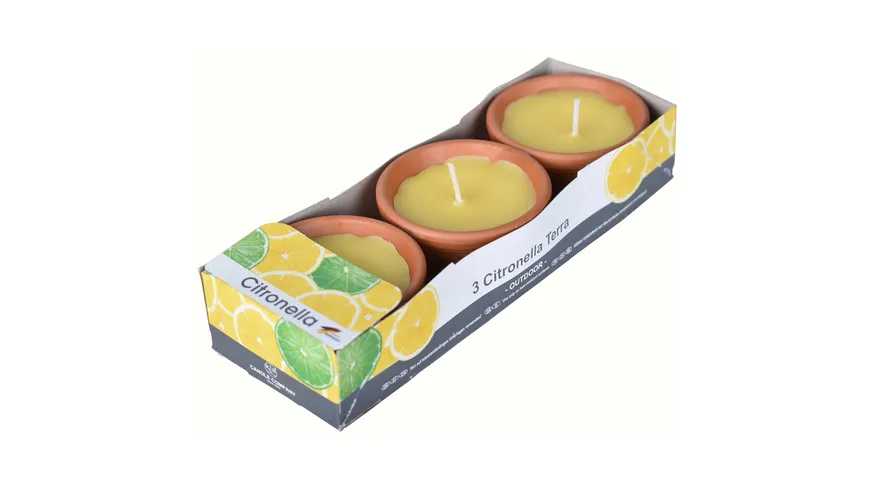 KCB Citronella Terra Töpfchen 3er Set gelb