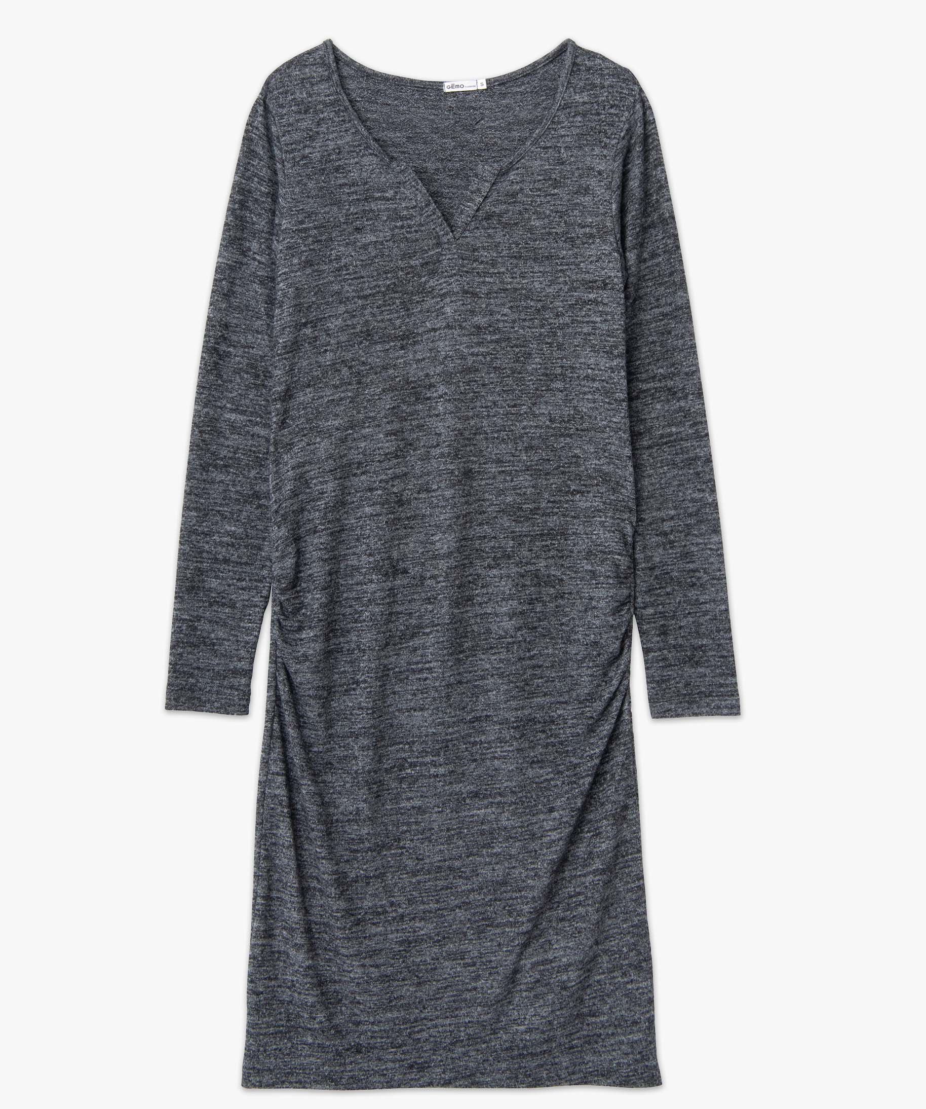 Robe de grossesse en maille souple et extensible gris | GEMO