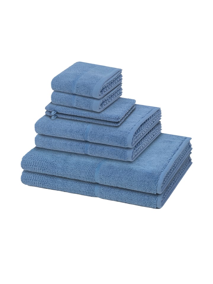 Möve for Frottana 2 X Wasch- 2 X Gäste- 2 X Dusch- 2 X Handtuch im Set Pearl in Cornflower günstig kaufen 8