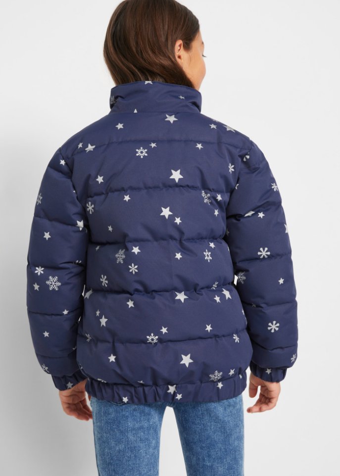 Mädchen Winterjacke mit Sternen Druck