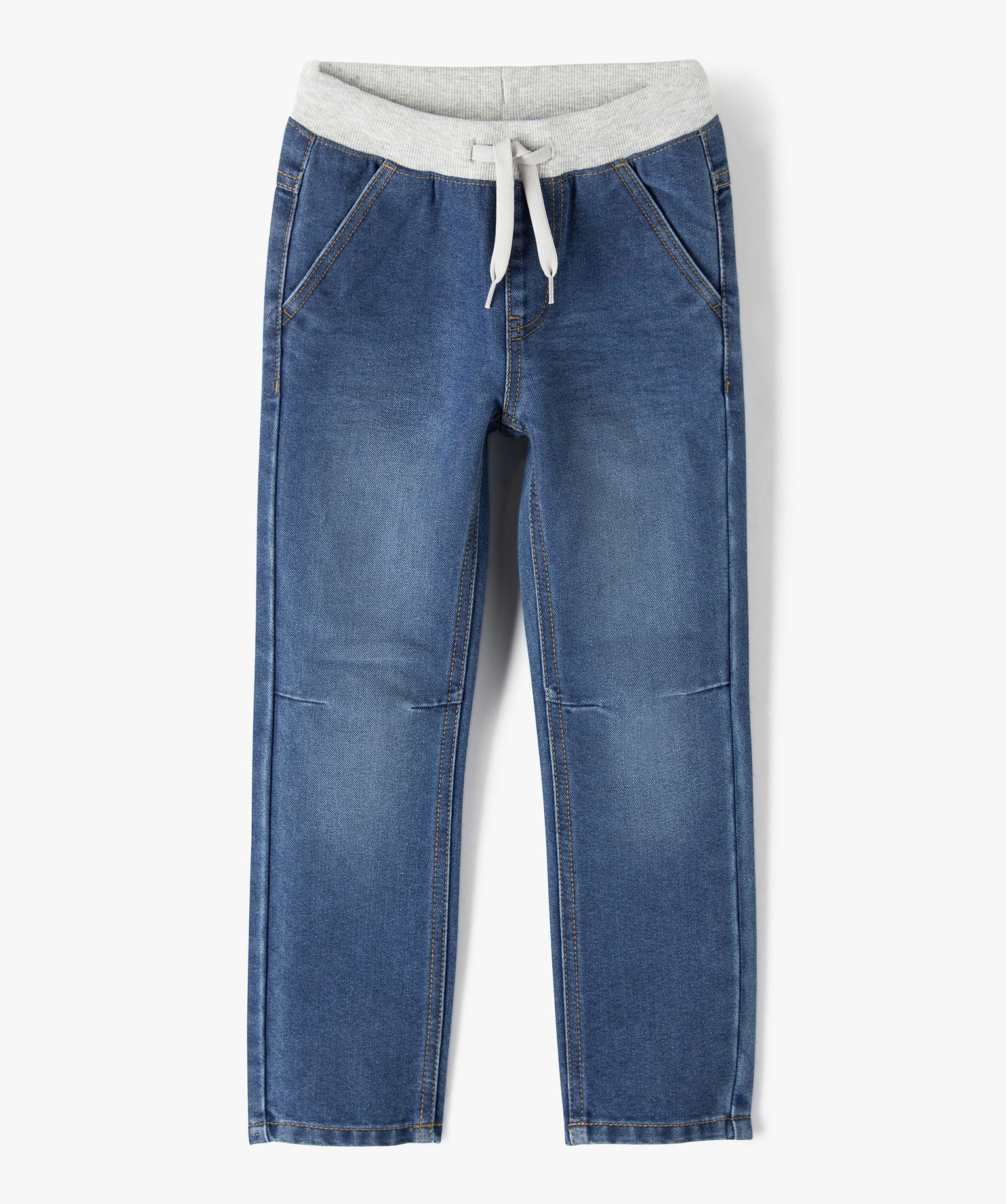 Jean coupe Regular avec ceinture en bord-cte Garçon stone | GEMO