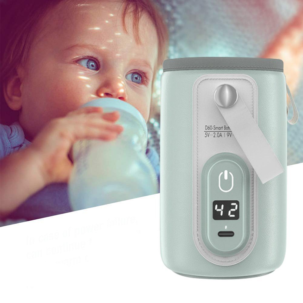 FeelGlad Babyflaschenwärmer Tragbar, mit Griff, schnelle Erwärmung, LCD