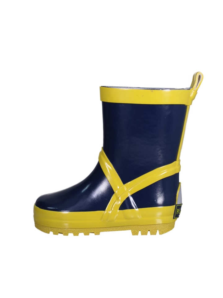 Playshoes Gummistiefel uni in Marine/Gelb günstig kaufen