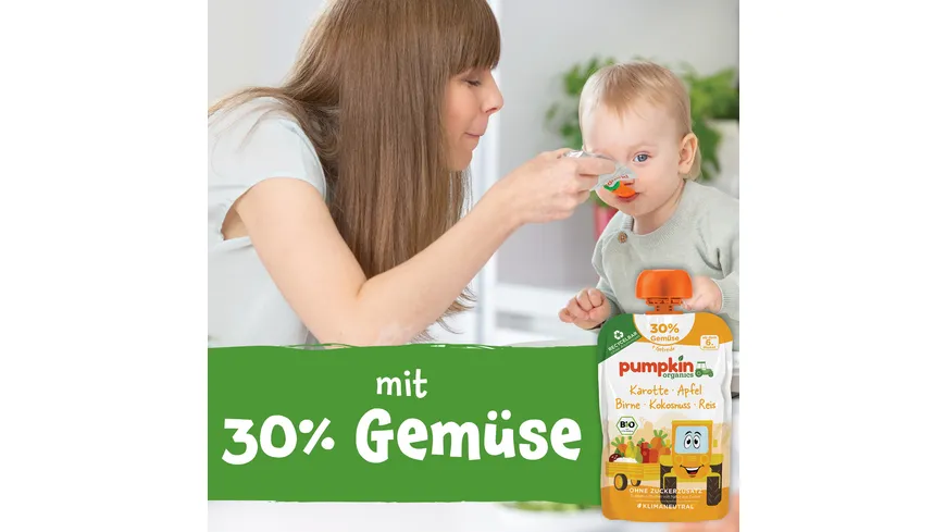pumpkin organics Bio Quetschie Karotte, Apfel, Birne, Kokos, Reis 100 g