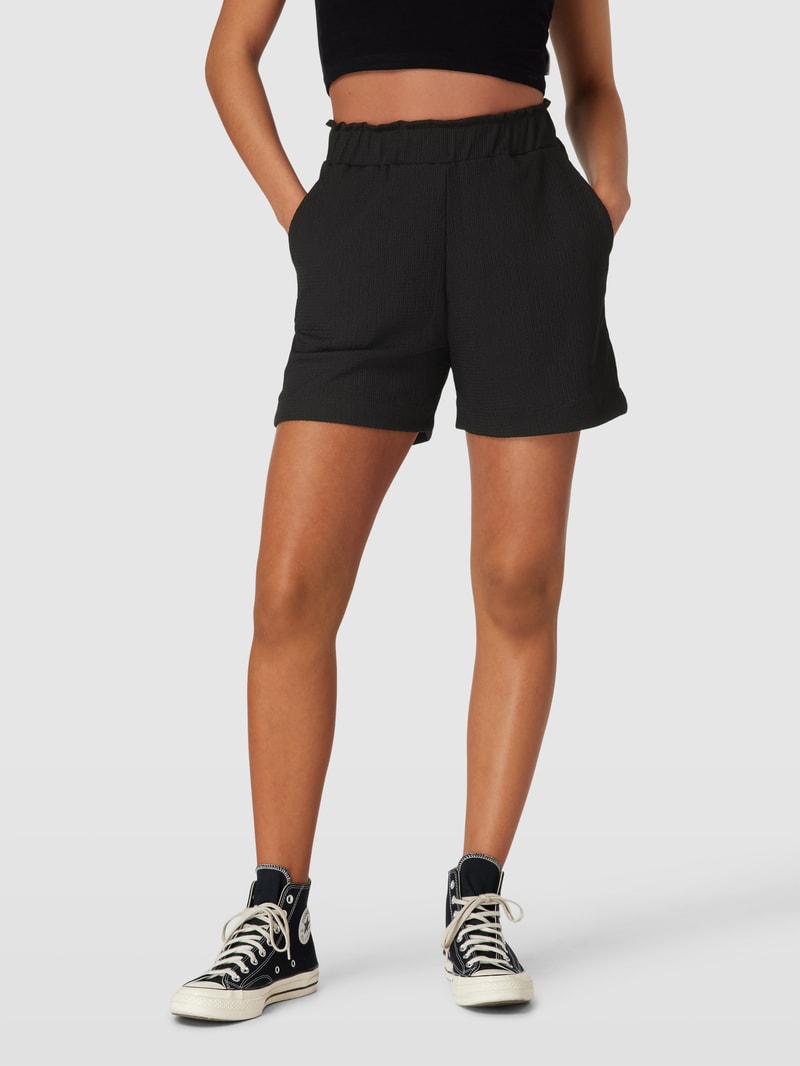 Shorts mit Allover-Muster Modell 'EASY' in schwarz