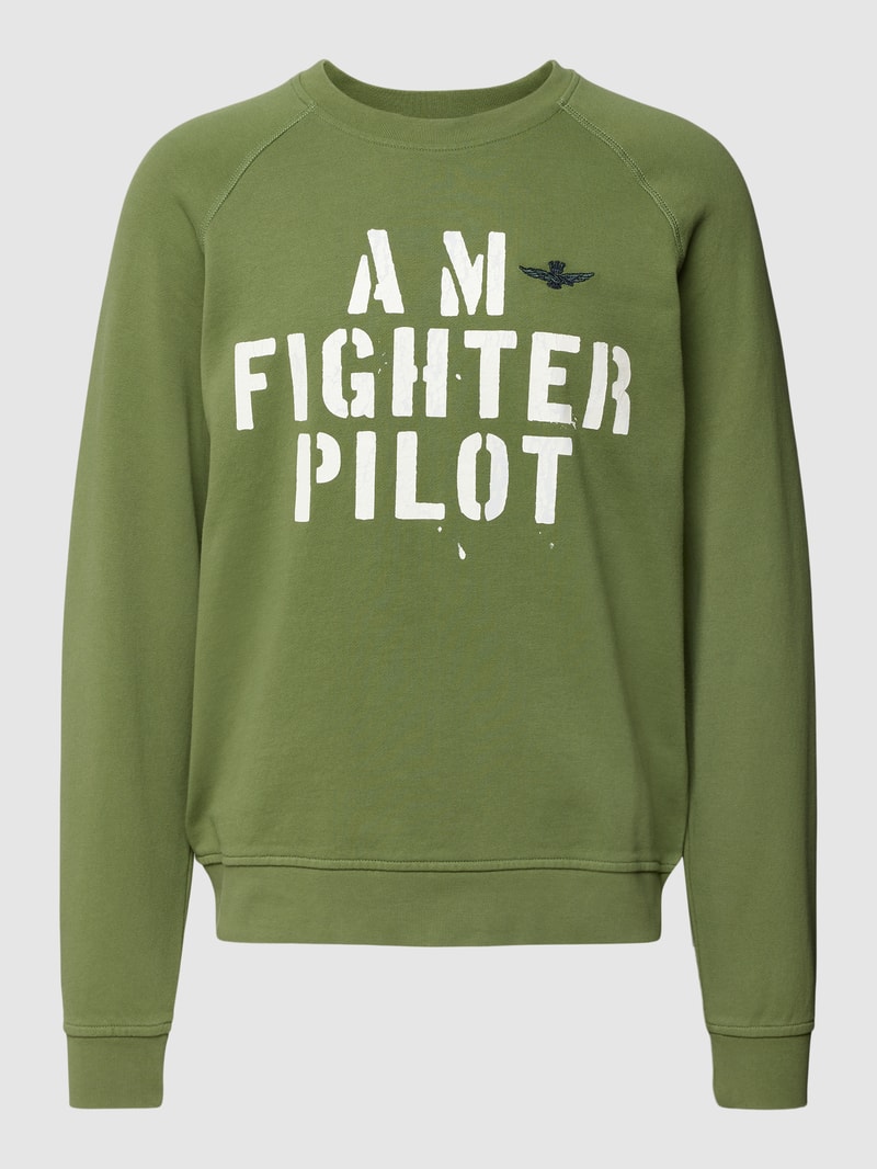 Sweatshirt mit Raglanärmeln in olivgrün