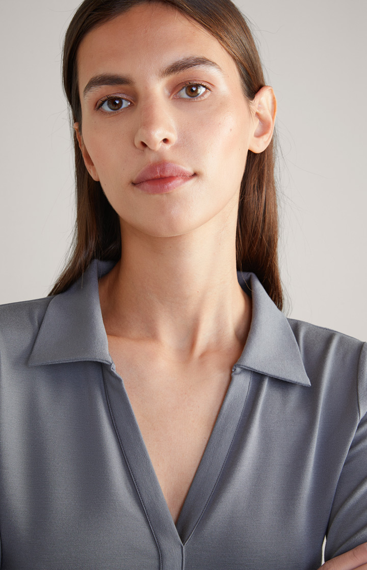 Polo-Longsleeve in Grau