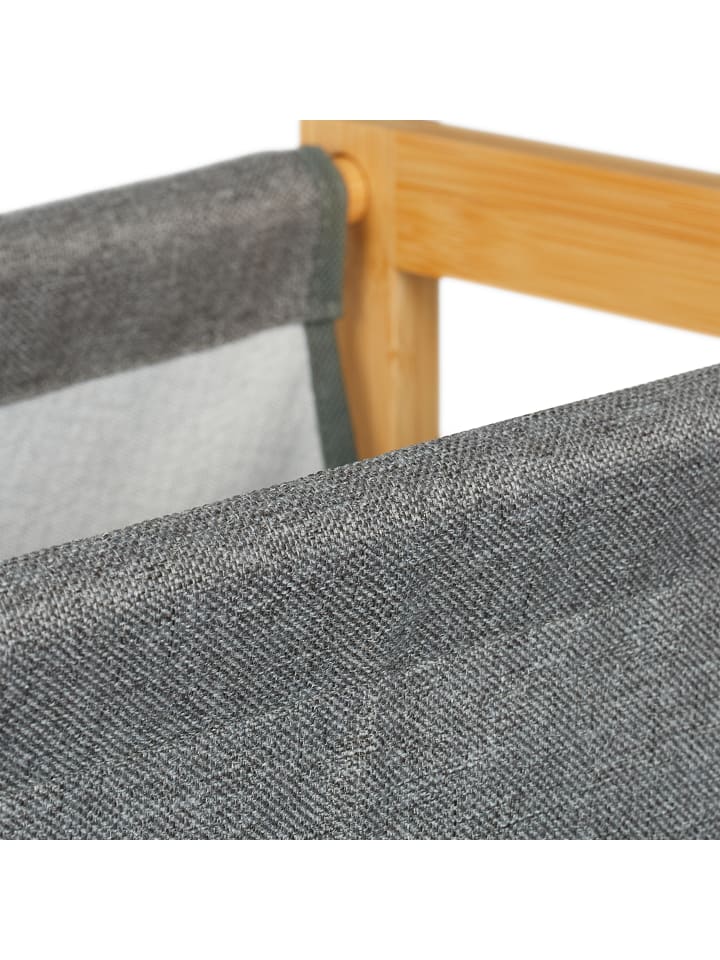 relaxdays Zeitschriftenhalter in Natur/ Grau - (B)39,5 x (H)37 x (T)21 cm günstig kaufen onesize