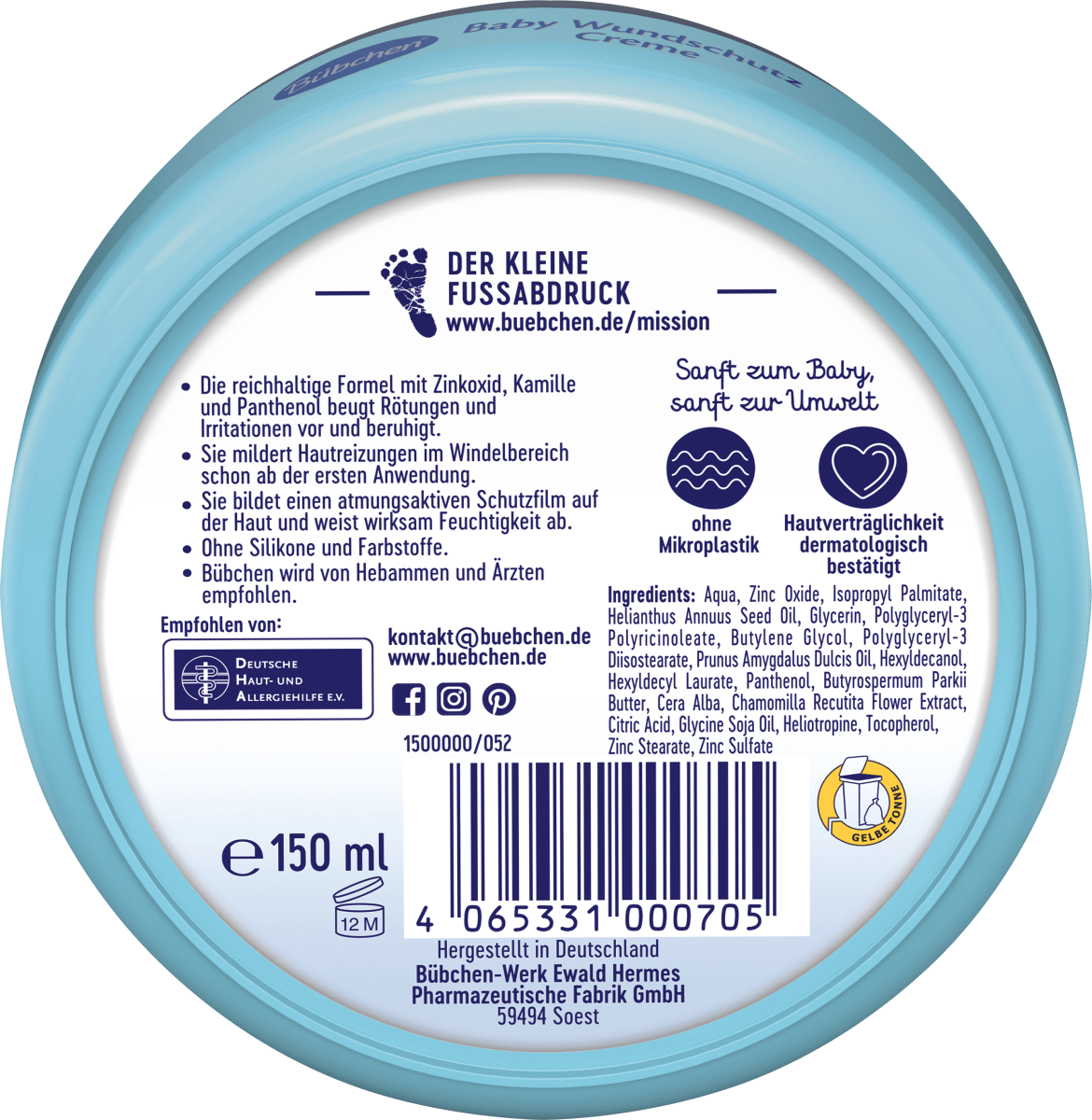 Wundschutzcreme sensitiv, 150 ml