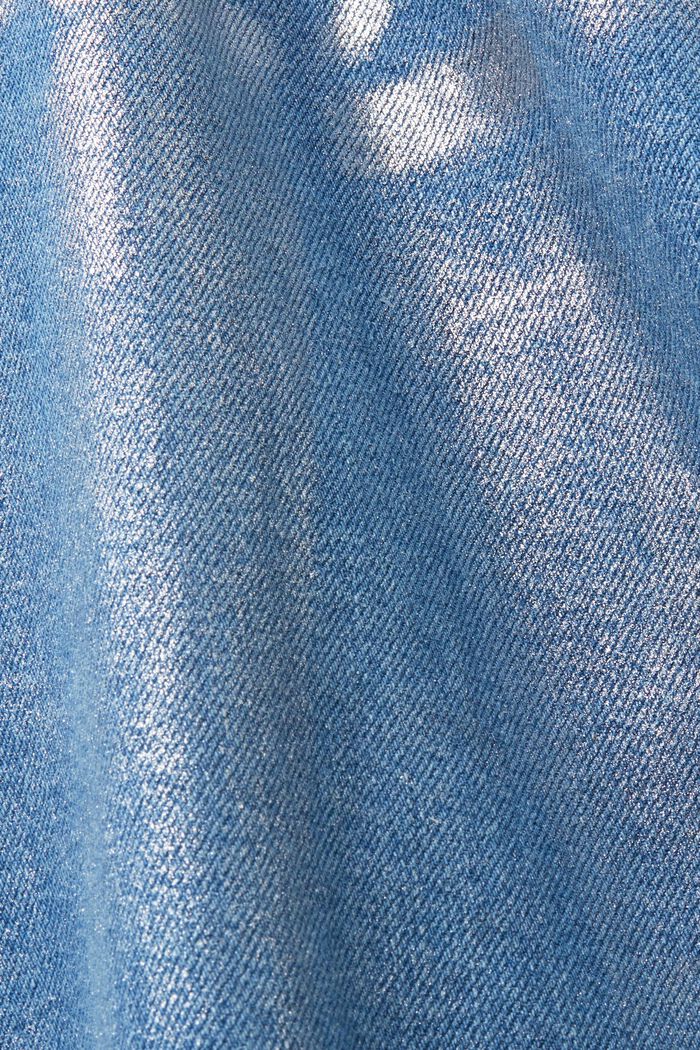 Jeansjacke in Metallic-Optik