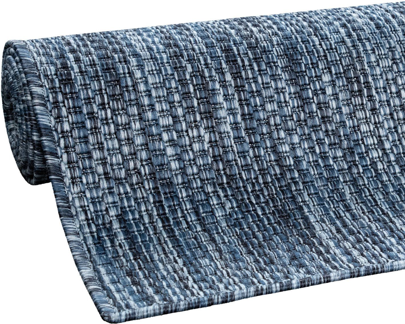 Teppich Venedig, Home affaire, rund, Höhe: 5 mm, Flachgewebe, Sisal-Optik, meliert, UV-beständig, Outdoor geeignet