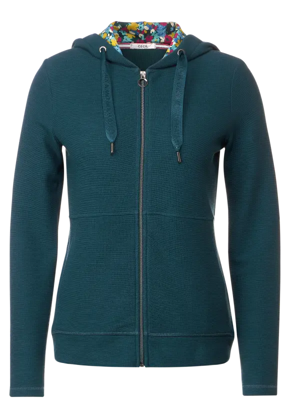 CECIL Sweatjacke mit Print Kapuze