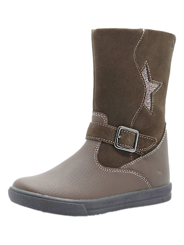 lamino Leder-Boots in Khaki günstig kaufen
