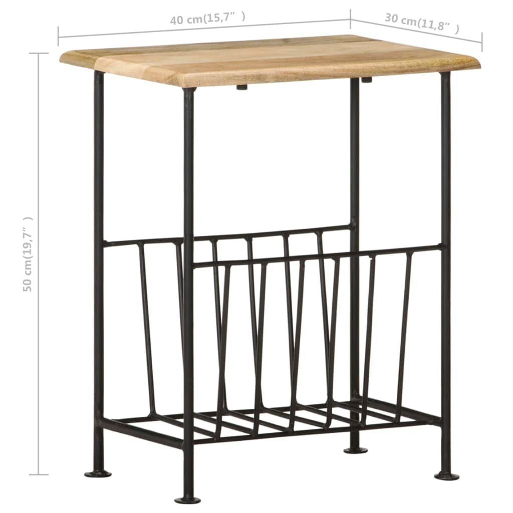 vidaXL Zeitungsständer Zeitschriftenständer 40 x 30 x 50 cm Massivholz Mango und Stahl