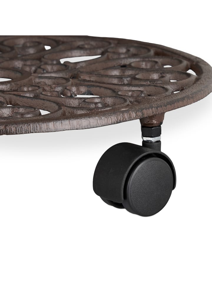relaxdays 2 x Pflanzenroller in Braun - (H)7,5 x Ø34 cm günstig kaufen onesize