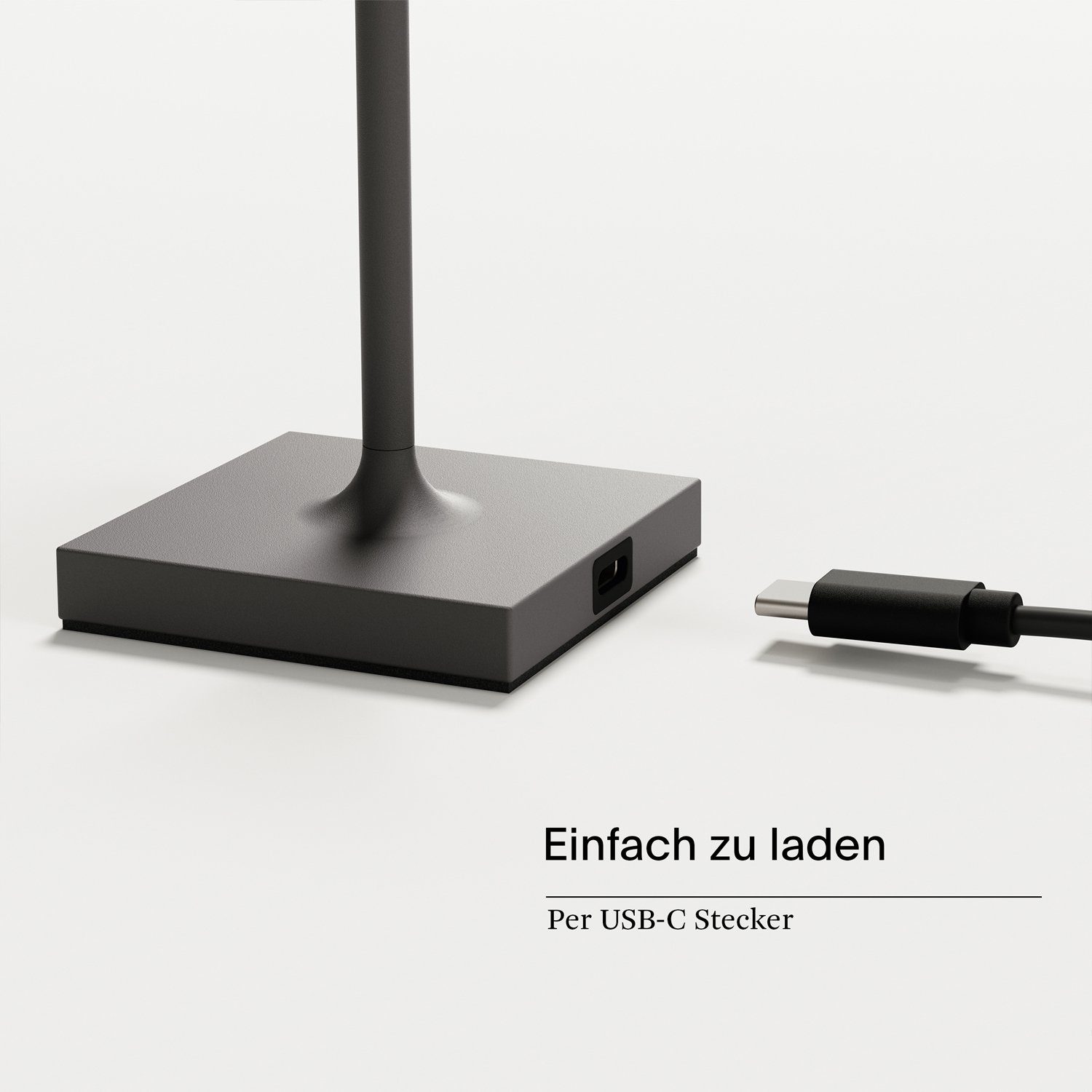 SIGOR LED Tischleuchte NUINDIE Pocket Graphitgrau, Dimmbar, 1 LED Platine, 2.700 K / 2.200 K