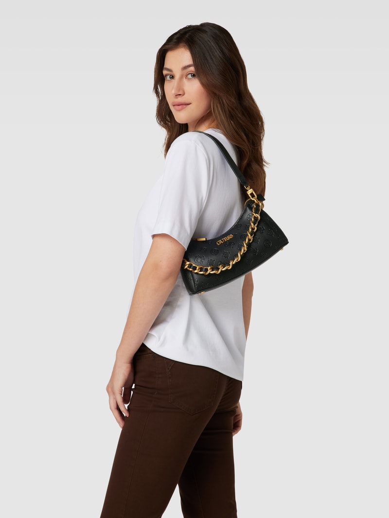Shoulder Bag mit Strukturmuster Modell 'GEVA' in schwarz