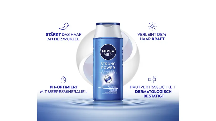 NIVEA MEN Strong Power Shampoo gesundes kräftiges Haar 250 ml