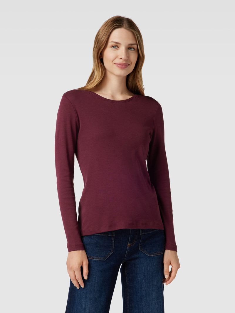 Longsleeve mit Rundhalsausschnitt in bordeaux rot