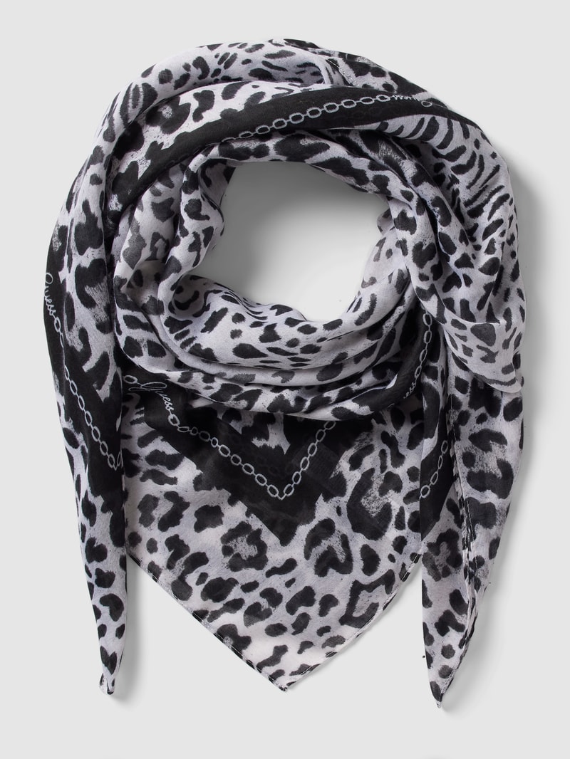 Schal mit Animal-Print Modell 'IZZY' in schwarz