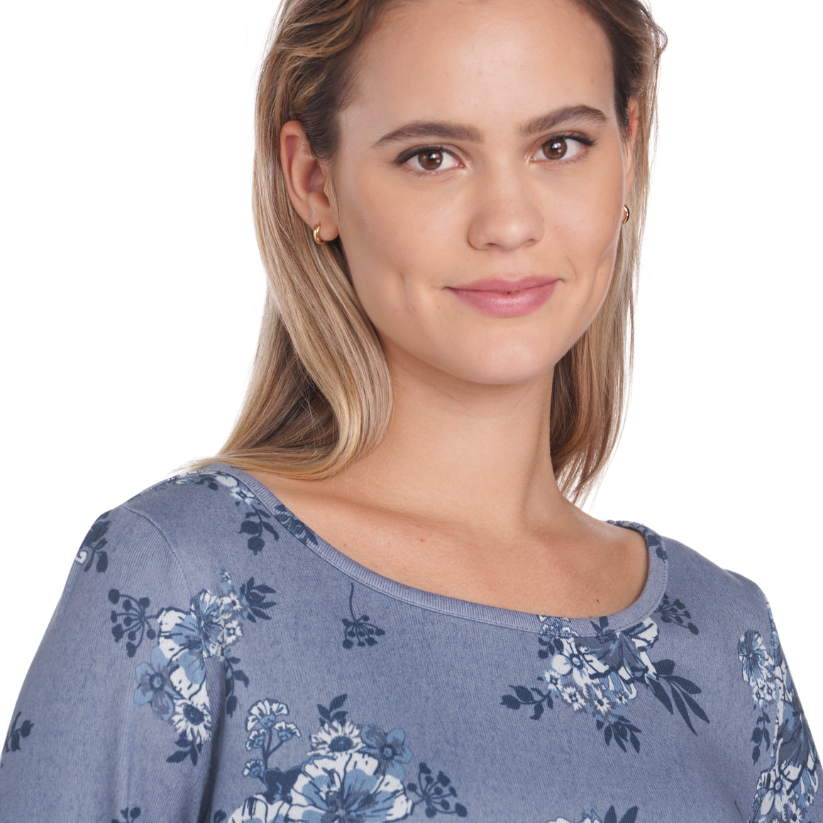 Damen Langarmshirt mit floralem Allover-Print