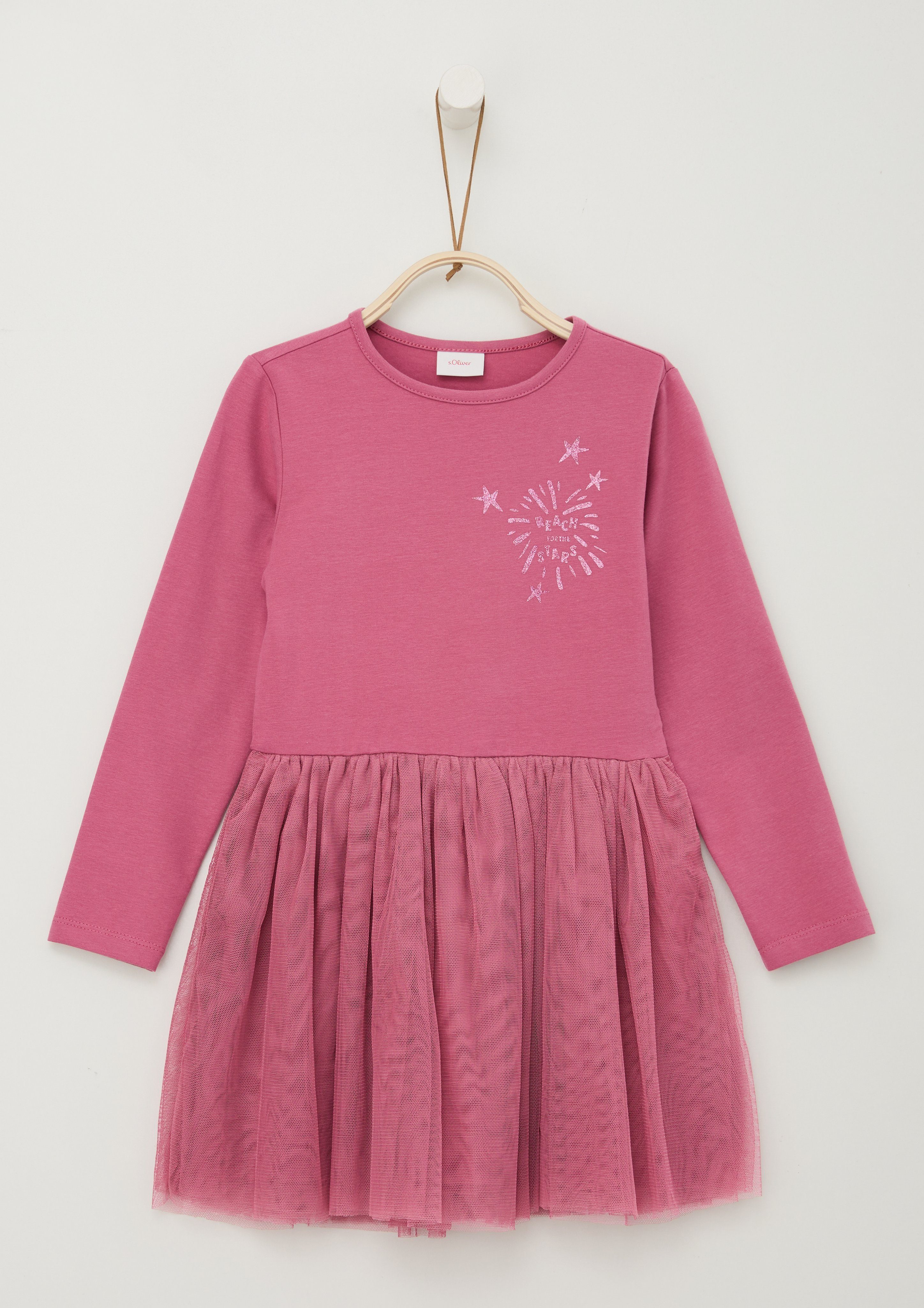 s.Oliver Junior Volantkleid mit Mesh-Layering