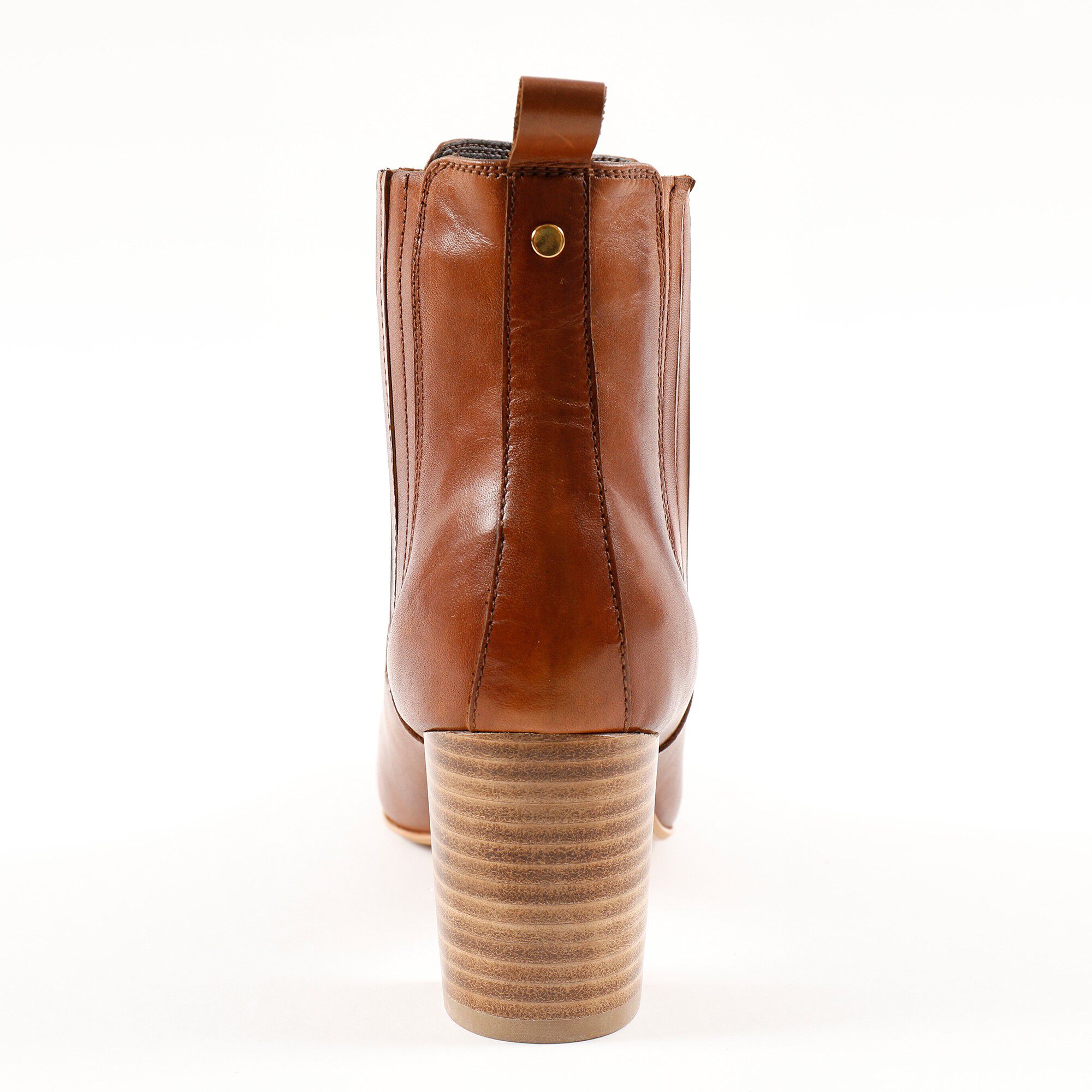 Boots à talon en cuir