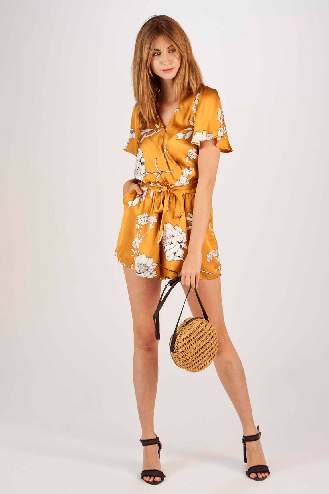 Morgan Combi Shorts Femme couleur jaune