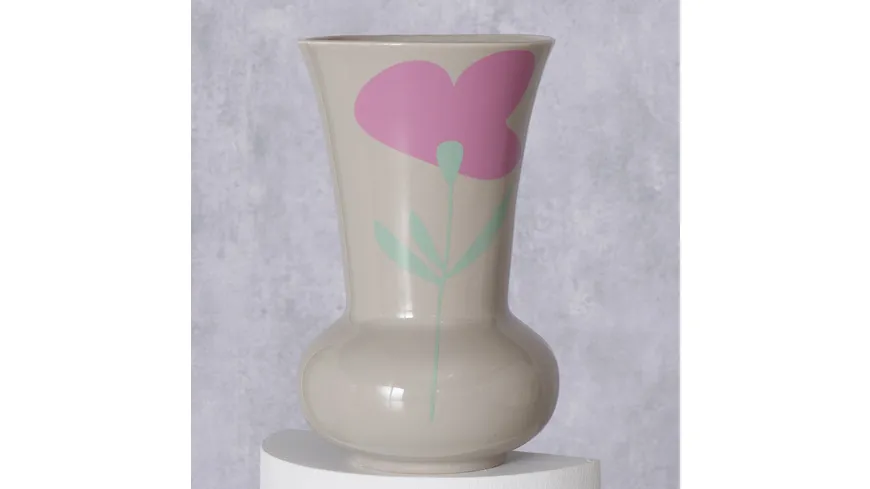 Boltze Vase Annabel Beige, Dunkelrosa