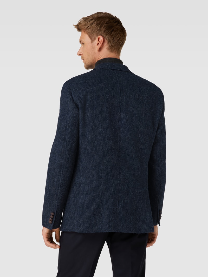 2-Knopf-Sakko mit Allover-Muster Modell 'Theo' in marineblau