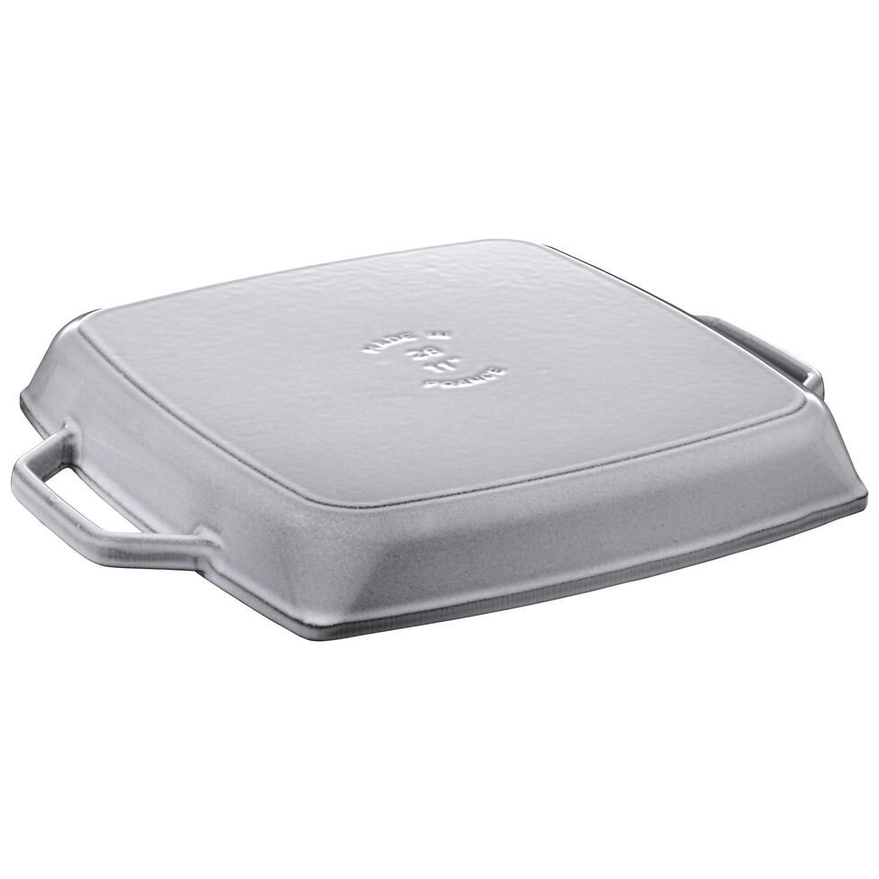 Grillpfanne 28 x 28 cm, Gusseisen, Graphit-Grau