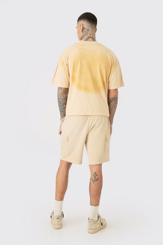 Tall Velour Cargo-Shorts mit elastischem Bund