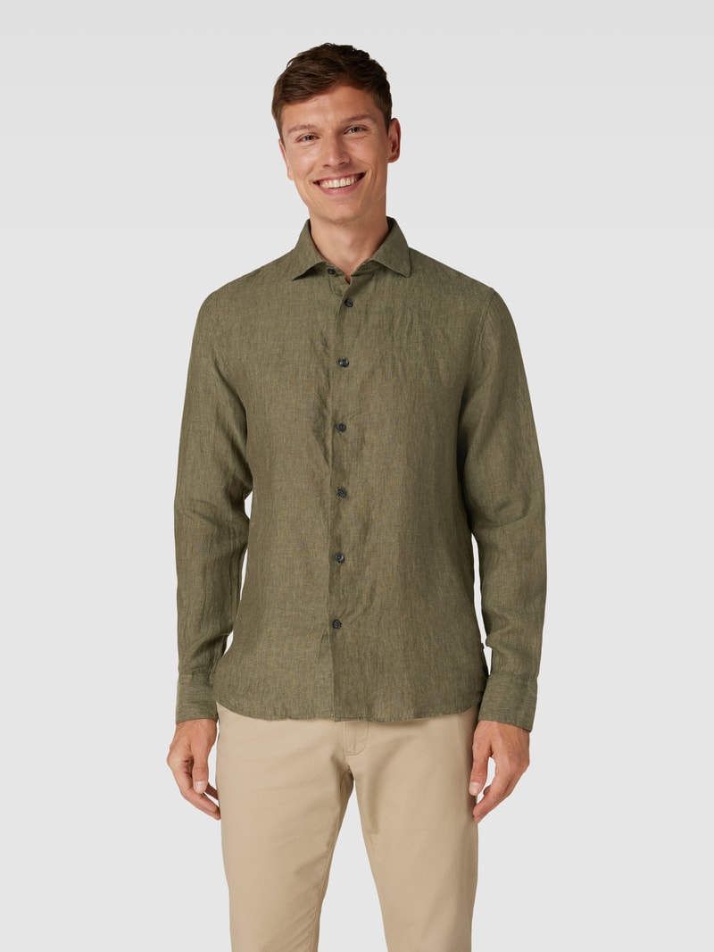 Regular Fit Freizeithemd mit Kentkragen Modell 'marc' in khaki