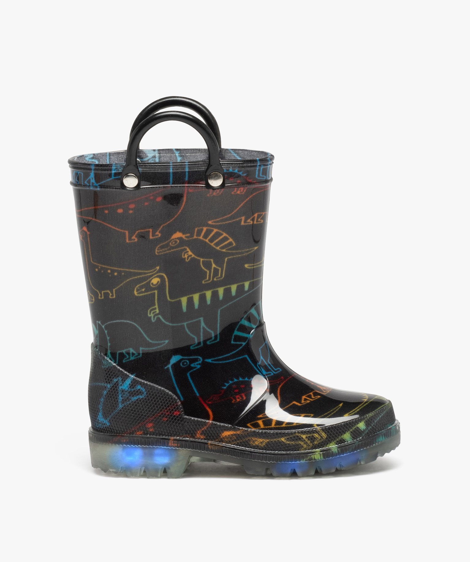 Bottes de pluie Garçon à motifs dinosaures avec anses noir | GEMO