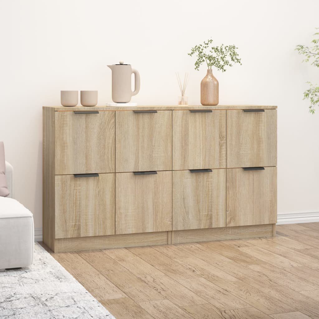 vidaXL Sideboard Sideboards 2 Stk. Sonoma Eiche 60x30x70 cm Holzwerkstoff (2 St)