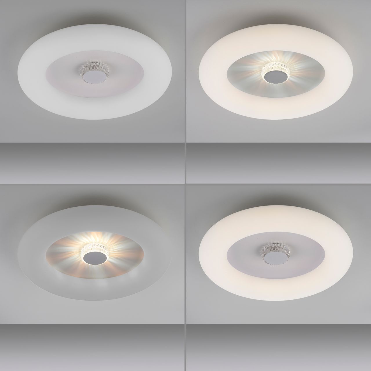 JUST LIGHT LeuchtenDirekt LED Deckenleuchte VERTIGO, CCT, dimmbar, Fernbedienung, Ø50 cm, IP20
