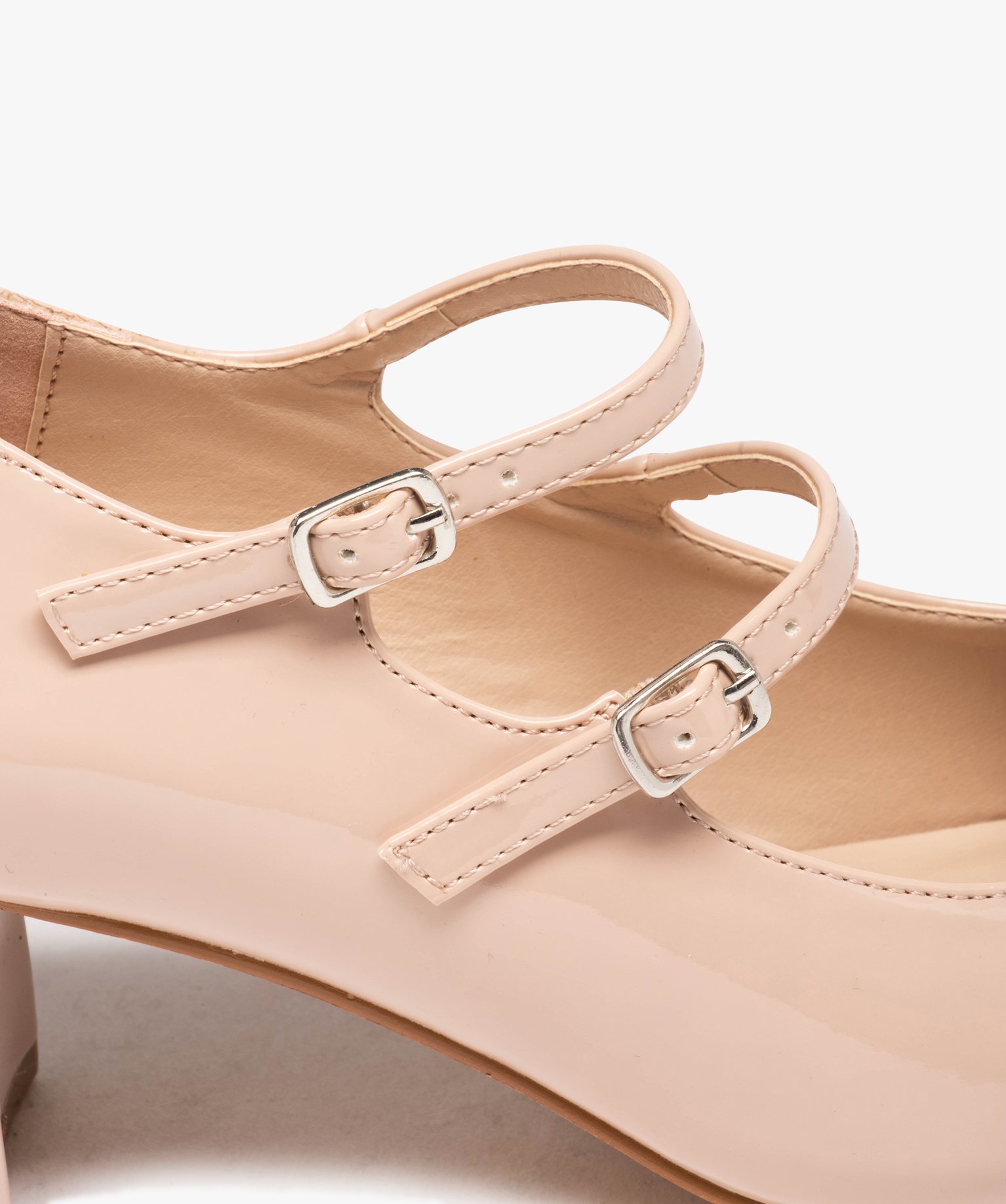 Escarpin verni avec double bride femme beige | GEMO