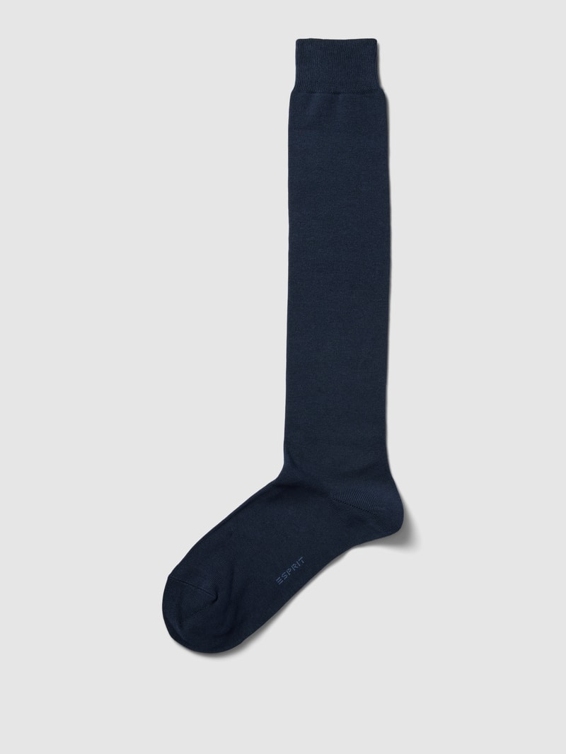 Kniestrümpfe mit gerippten Bündchen Modell 'Pure' in marineblau