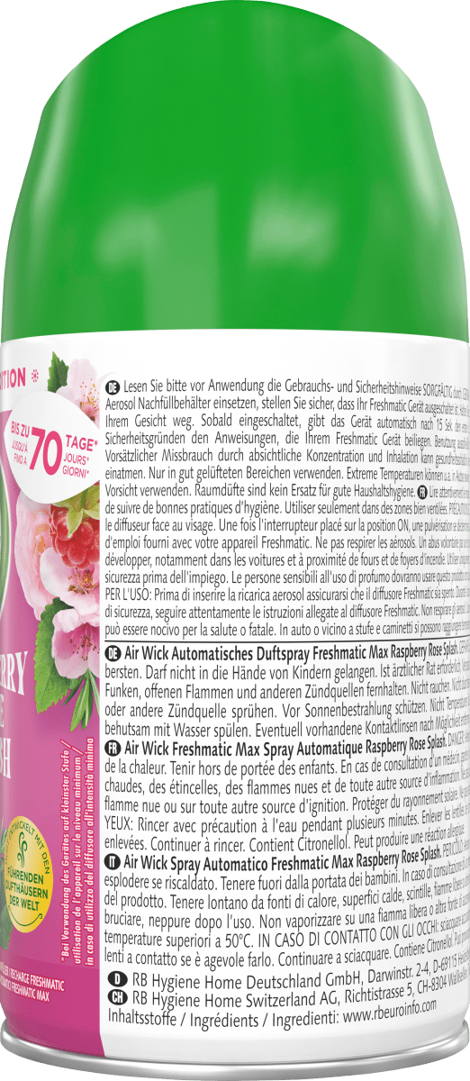 Lufterfrischer Raspberry Rose Splash Nachfüllpack, 250 ml
