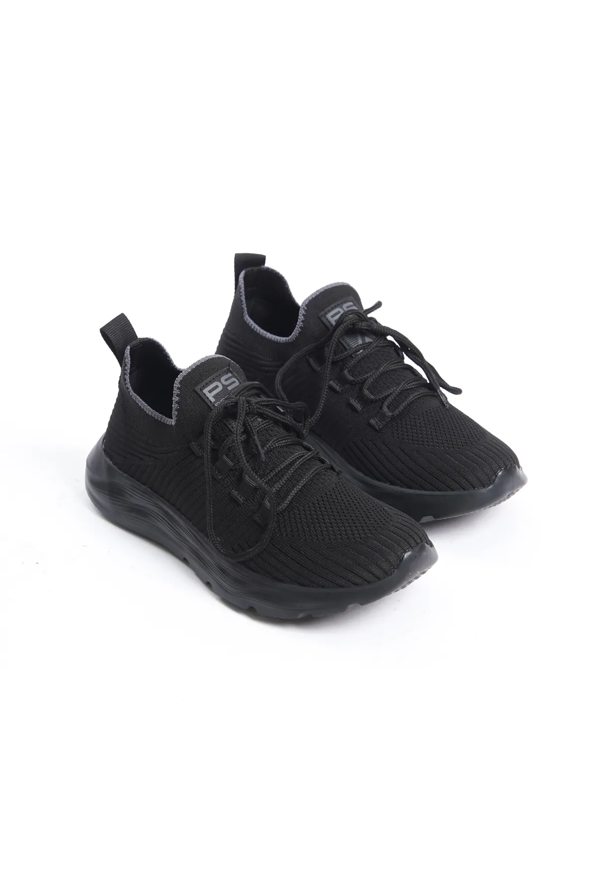 en7  Schwarzer, bequemer und leicht zu tragender Strick-Sneaker 4556 für Unisex