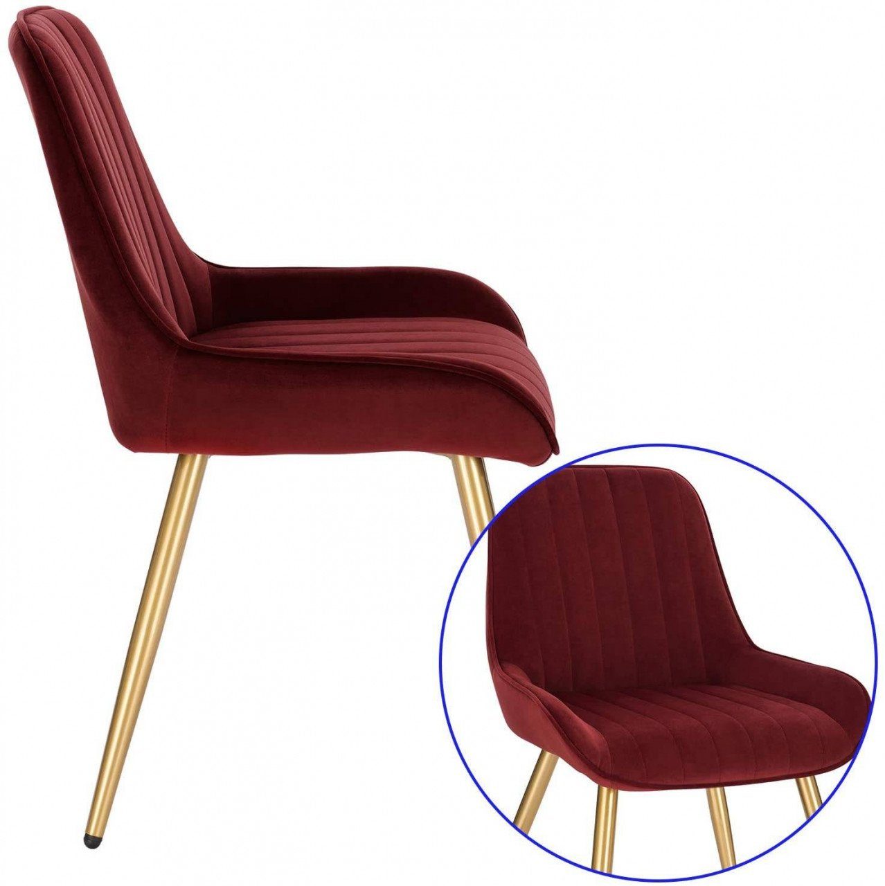 EUGAD Esszimmerstuhl (4 St), Retro, Sitzfläche aus Samt, mit Metallbeine