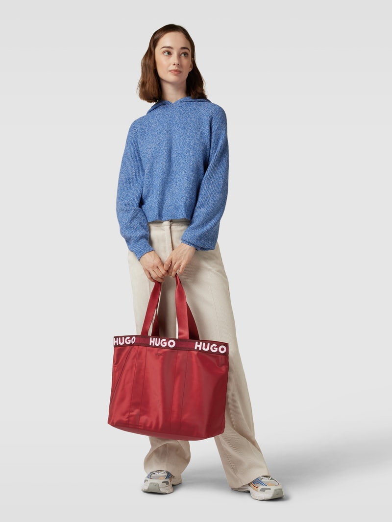 Tote Bag mit Logo-Details Modell 'Becky' in bordeaux rot