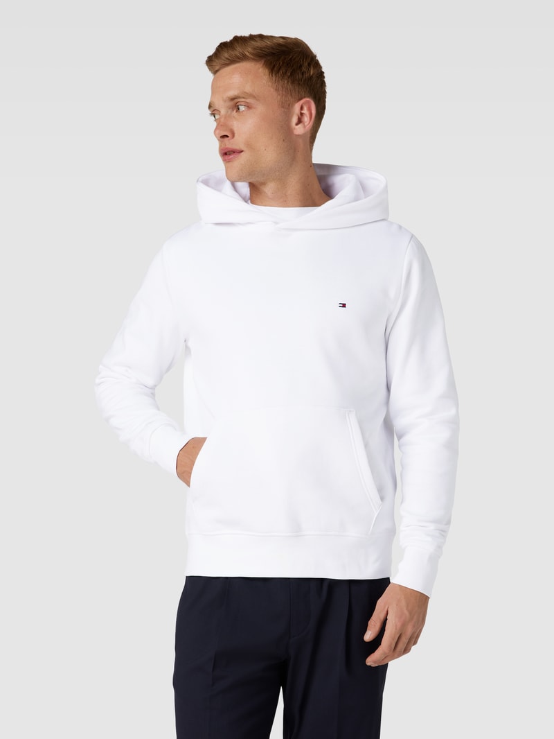 Hoodie mit Logo-Stitching Modell 'FLAG' in weiß