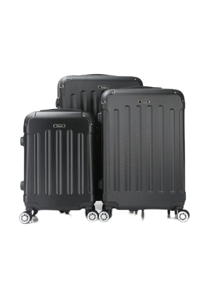 COFI 1453 Reisekoffer Koffer 3 tlg Hartschale Trolley Set in Schwarz günstig kaufen onesize