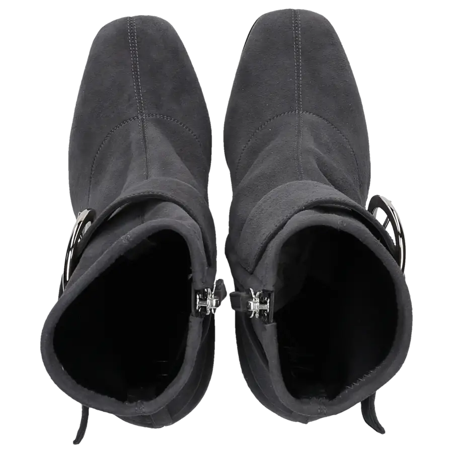 Giuseppe Zanotti - Stiefeletten Kalbsleder Veloursleder Nieten grau - grau