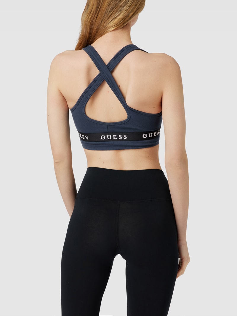 Bustier mit Label-Detail Modell 'ALINE' in dunkelblau